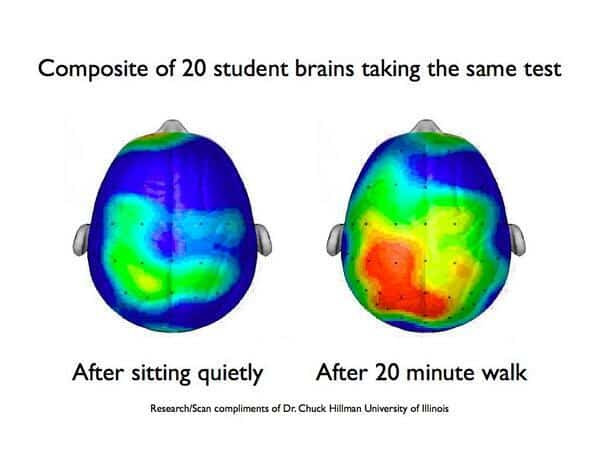 Brain waves walking vs. sitting